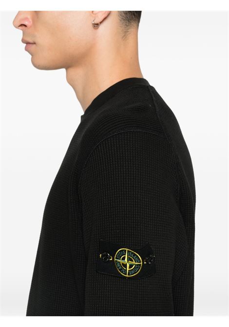 felpa 6100056 waffle fleece uomo nera STONE ISLAND | L1S15 6100056 S0044V0029